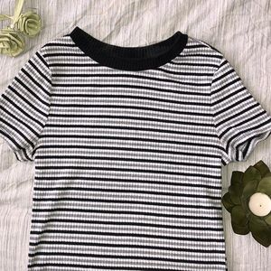 Striped black and white shirt